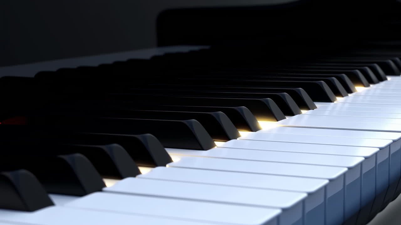 Tasti di pianoforte digitale che si illuminano in sequenza
