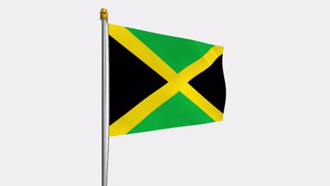 video de bucle de la bandera de jamaica revoloteando en el viento, video en cámara lenta de 4k, con canal alfa