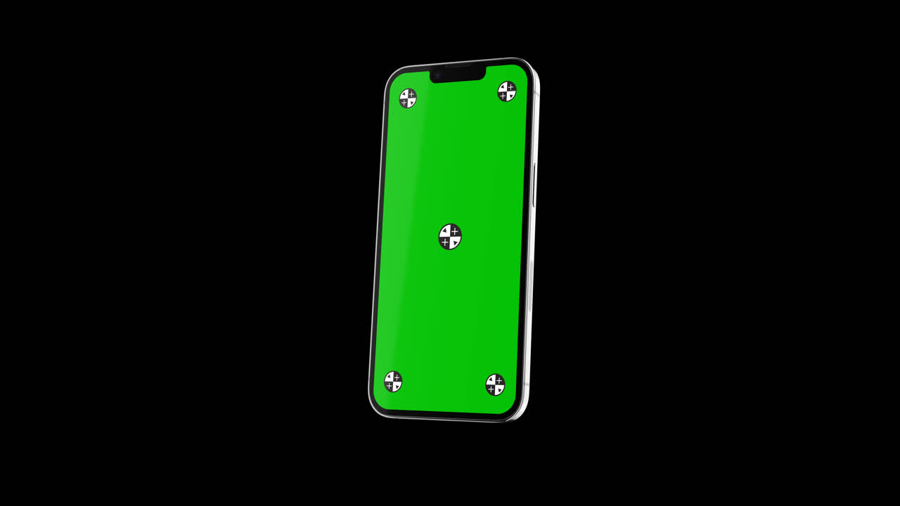 Smartphone con green screen e marcatori di tracciamento