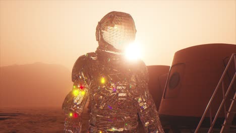 crystalline spacesuit on mars