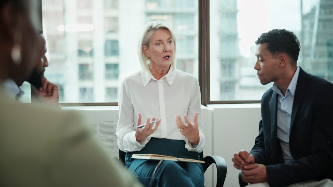 Business meeting in an office setting