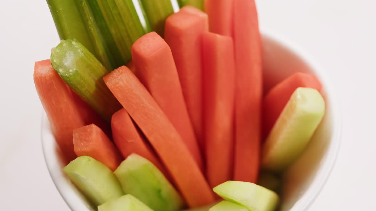 Celery and Carrot Sticks in a Cup