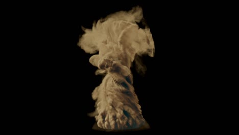 tornado de arena realista en el desierto. animación vfx con un canal alfa.