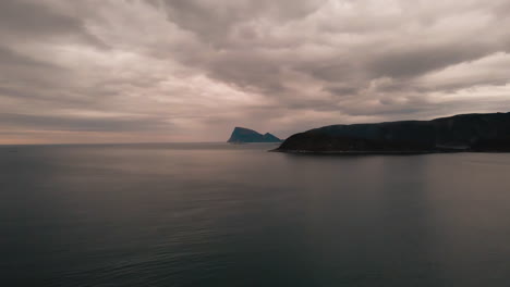 beautiful calm waves of the haaja island in norway at sunset -aerial