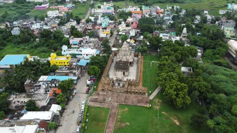 toma de arco aéreo del templo kailasanathar, kanchipuram, tamil nadu