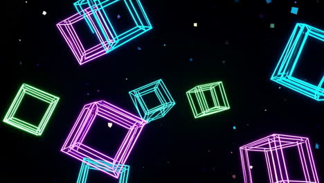 neon cubes abstract background