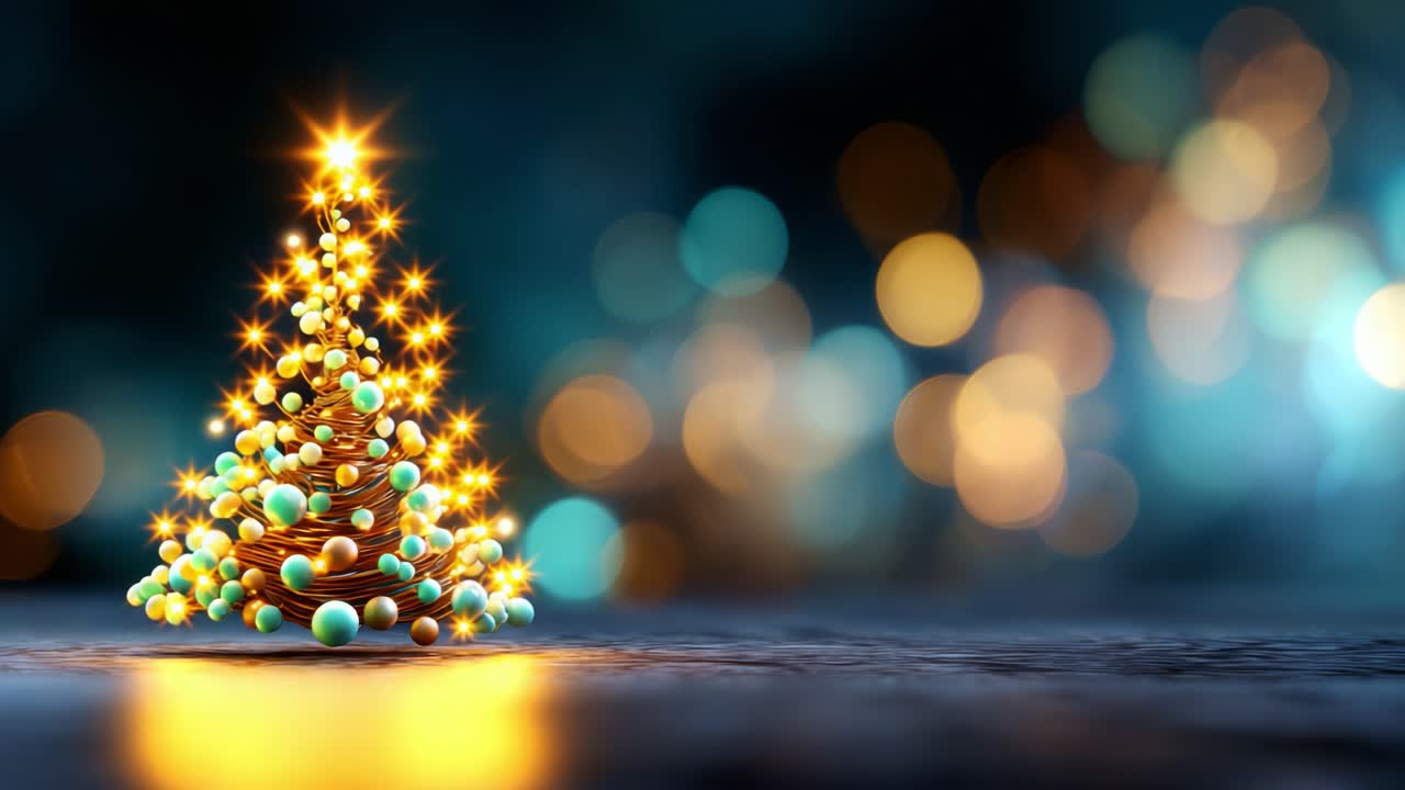 Uno splendido albero di Natale decorato con ornamenti scintillanti e luci radiose, che cattura la magia delle feste natalizie con i suoi colori vivaci e l'estetica brillante
