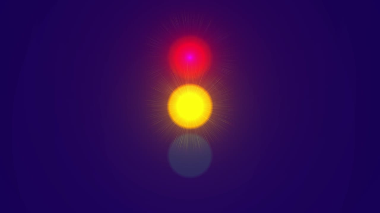 Animation de points lumineux sur fond bleu