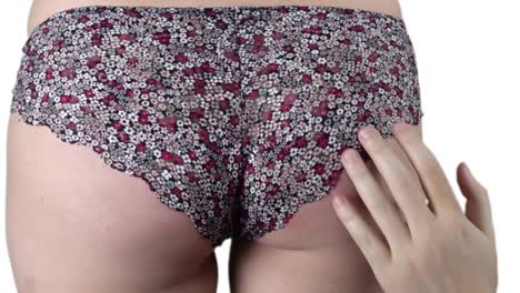 woman wearing floral print underwear