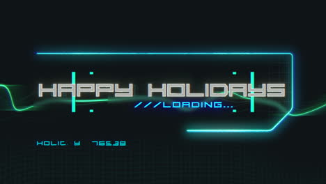 futuristic holiday greeting with loading bar on computer screen
