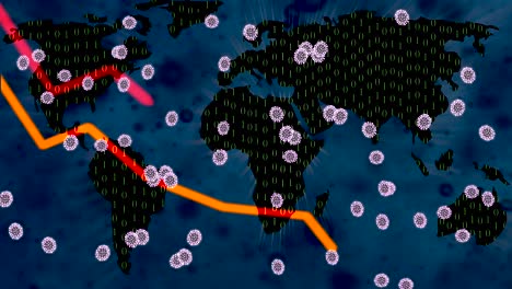 this world map shows how the corona virus causes stock exchanges and markets to fall