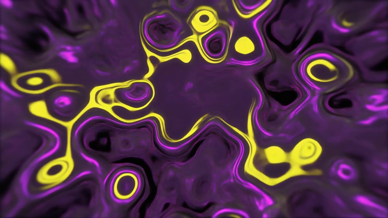 Abstract Liquid Motion with Purple and Yellow Neon Colors