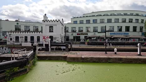 people by the canal in camden town