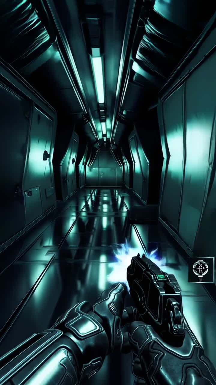 Sci-Fi FPS Gameplay Corridor