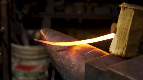 blacksmith metal forging in 120fps slow motion