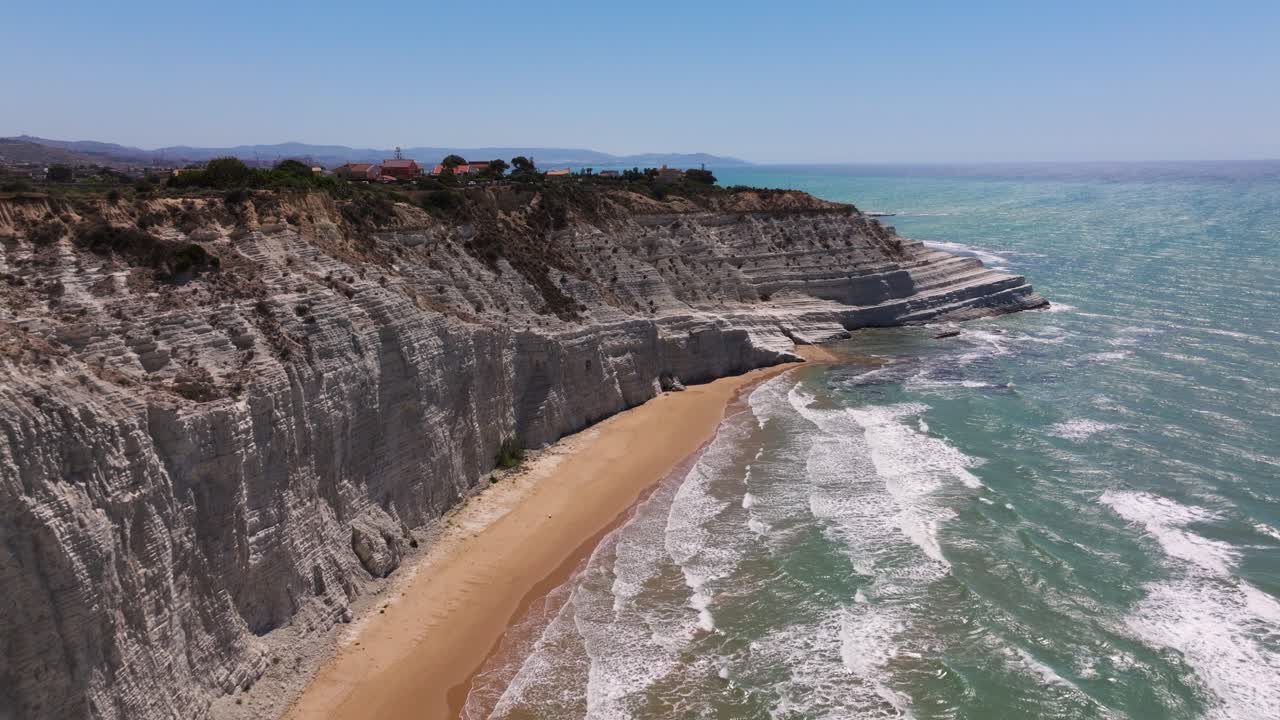 Scenic Drone View Above Scala dei Turchi