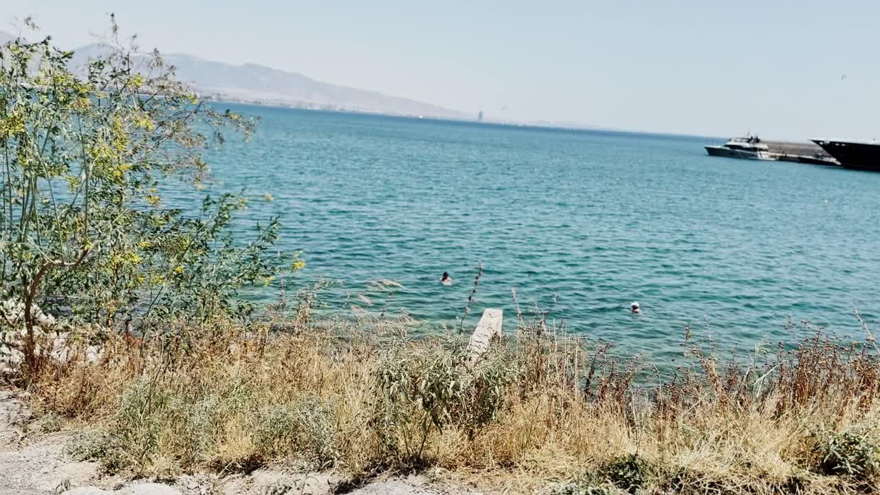 Empty Outdoor Cafe in Athens Harbor
