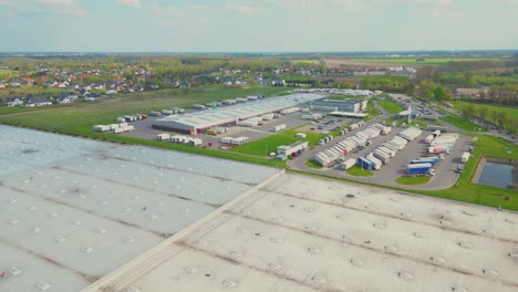 aerial view of goods warehouse