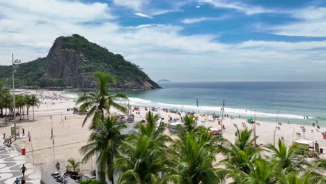 palm trees at copacabana beach in rio de janeiro brazil