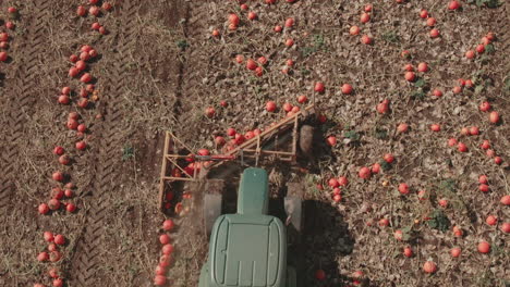 Tractor-4k-En-Huerto-De-Calabazas---Plataforma-Rodante-De-Vuelo-De-Drones-En-Lo-Alto