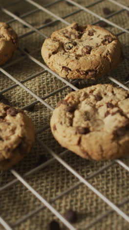 video of biscuits with chocolate on baking rack