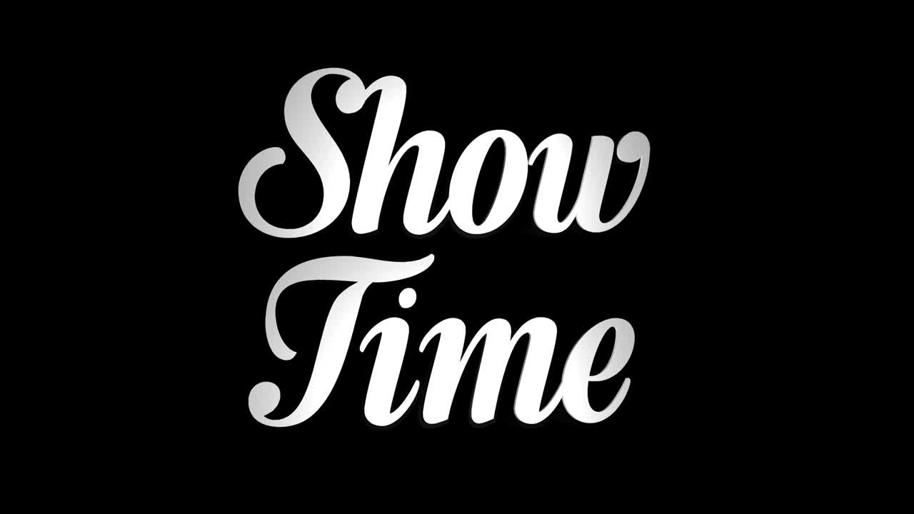 알파 채널, 루프와 함께 시간 텍스트 애니메이션을 표시합니다.