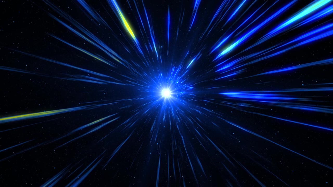 Cyberspace scifi technology flying at digital space sci fi tunnel blue neon big data hi tech flow