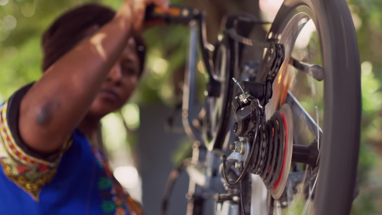 자전거 바 ⁇  부품의 클로즈업 뷰