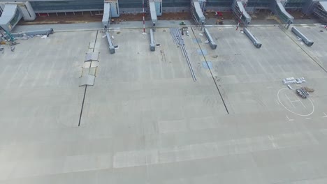 vista aérea del sitio de construcción de la terminal del aeropuerto