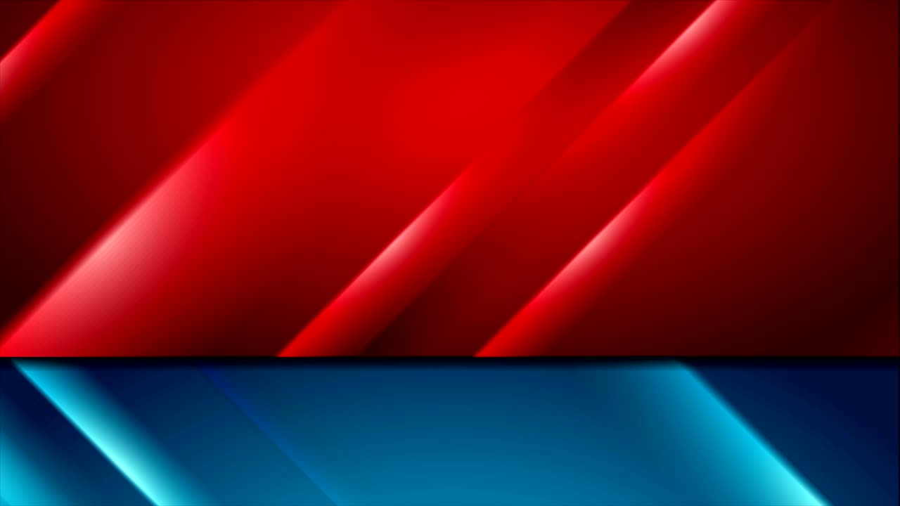 Kontrast kırmızı ve mavi parlayan çizgiler video animasyonu.