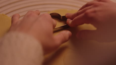 making heart-shaped cookies
