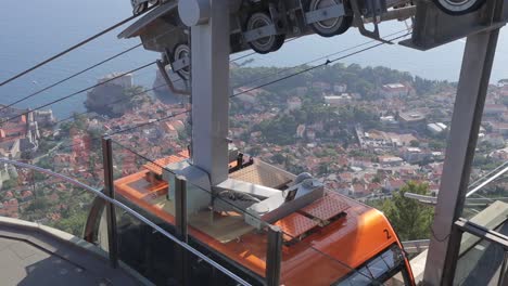 holiday fun people travelling in dubrovnik in a cable car