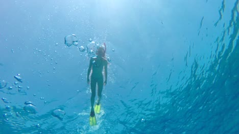 girl snorkelling in mediterranean 02