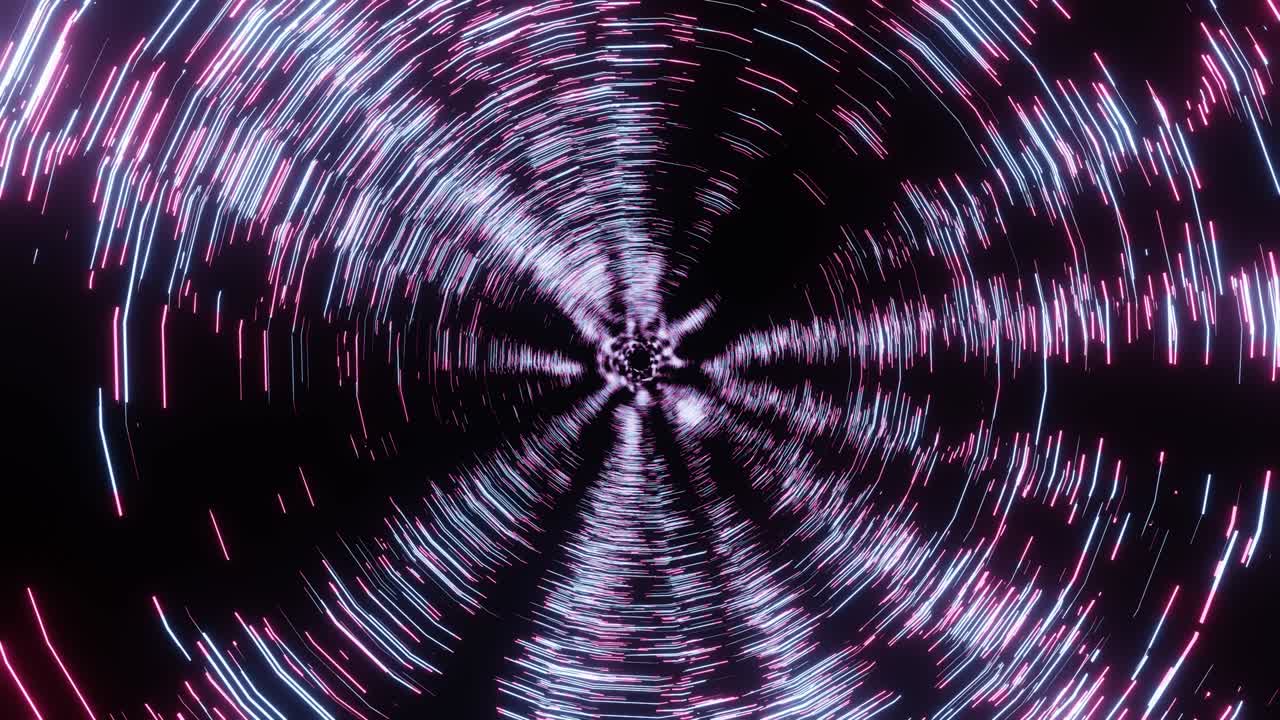 4K video animation of abstract sci-fi tunnel seamless loop motion graphics.