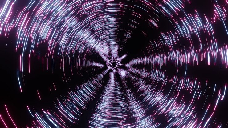 Animação de vídeo 4K de túnel abstrato de ficção científica em loop contínuo, motion graphics