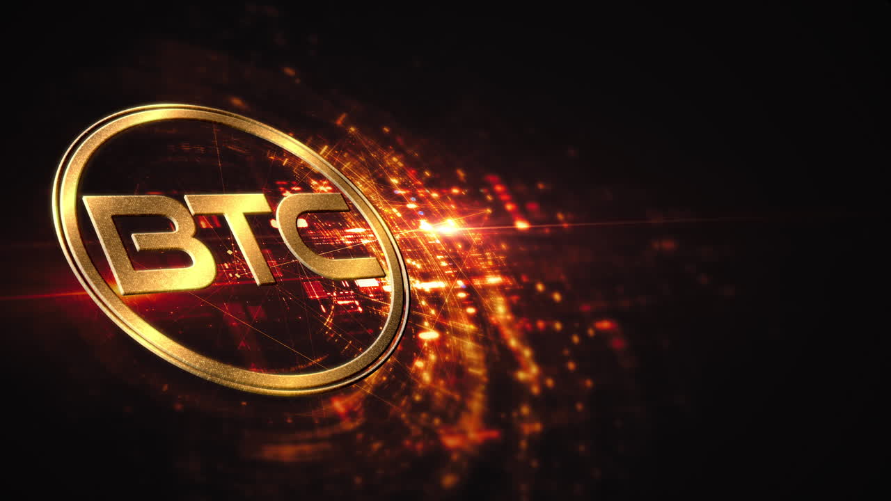 Futuristic digital background highlighting advanced cryptocurrency and encryption technology, featuring blockchain networks and secure cryptographic systems : Bitcoin, BTC,