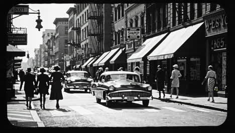 1950s city street scene