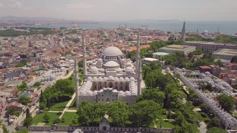 aerial view of suleymaniye mosque