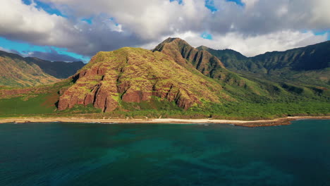 beautiful mountains of west oahu, hawaii -aerial