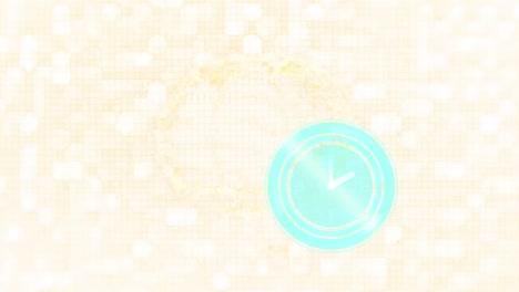 animation of clock moving fast and human brain spinning on yellow background