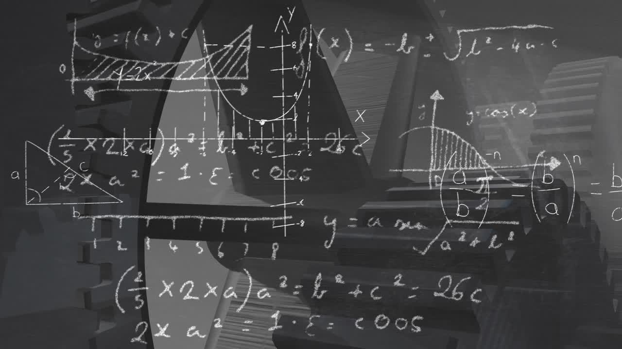 animación de ecuaciones matemáticas sobre engranajes