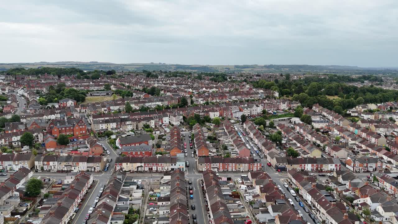 Streets and roads Swindon Town Wiltshire UK drone,aerial 4K footage