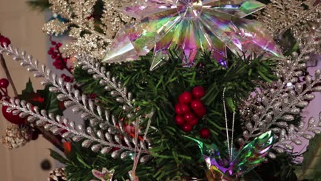 christmas tree star and crystal ornaments. xmas decorations