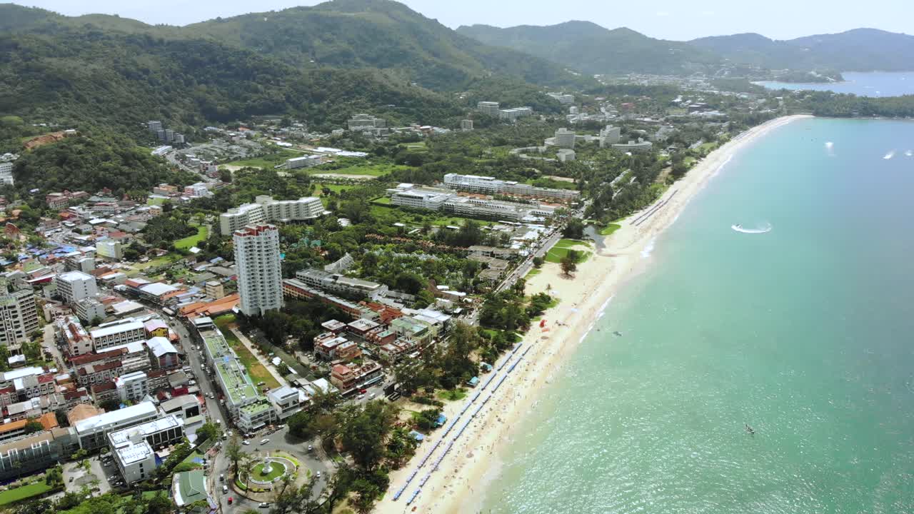 Panorama aerial view of Patong beach, Phuket, Thailand