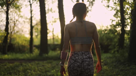 woman exercising in a park