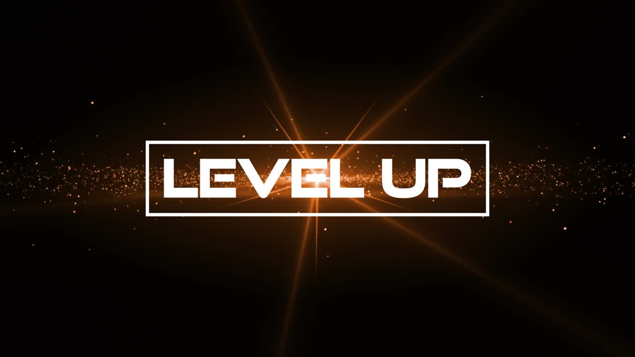 animación digital de un banner de texto de nivel superior contra una estrella brillante amarilla sobre un fondo negro