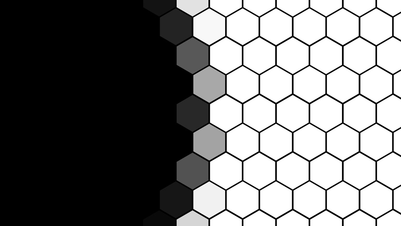 4 black and white mask for transitions based on a hexagonal grid. Looped