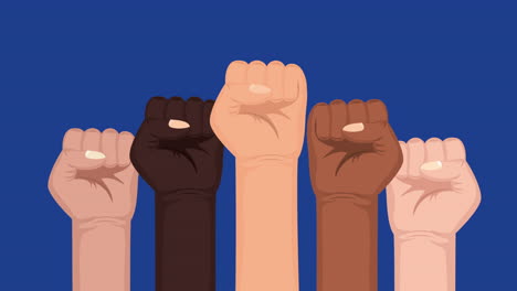 human rights animation with diversity hands