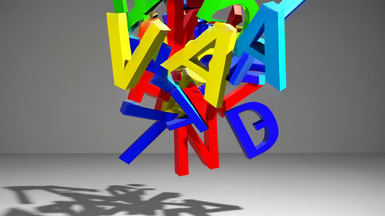 Abstract 3D Colorful Letters