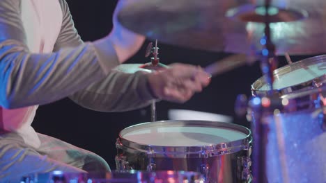 drummer in a shark costume